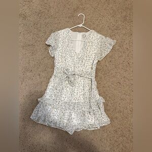 Cute white floral romper dress